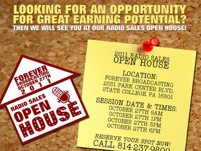 2011 Radio Sales Open House brown career open house radio sales yellow