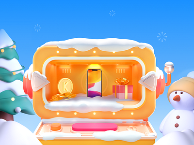 Winter c4d illustration winter