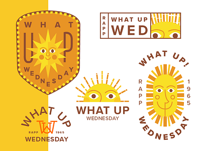 What Up Wedneday Icons badge branding icons illustration logo sun