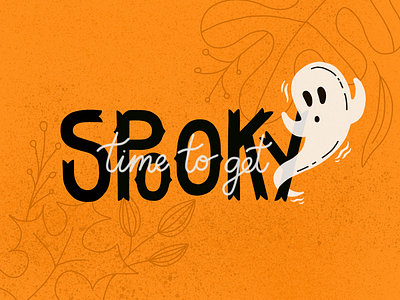 October 1st autumn fall ghost halloween hand lettering lettering october orange spooky