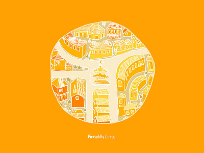 Piccadilly Circus adobe city handdrawn illustration london map piccadilly circus