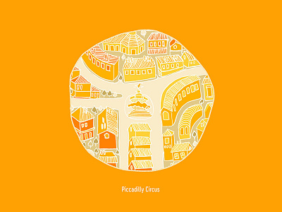 Piccadilly Circus adobe city handdrawn illustration london map piccadilly circus