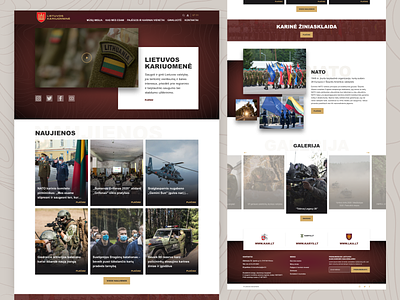 Web page for Lithuania military adobe xd creative design home page homepage landing page landingpage red ui website white