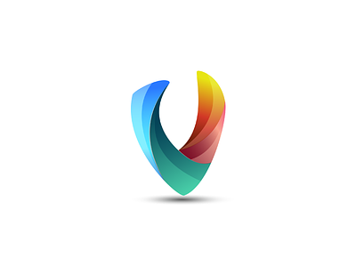 V Logo branding colorful identity illustrator logo