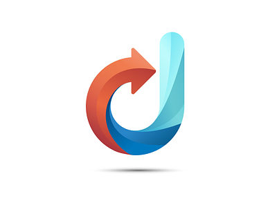 J Logo branding gradient identity illustrator logo vector