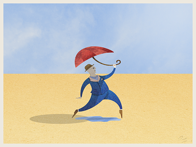 Umbrella Man art illustration illustrator photoshop texture vector