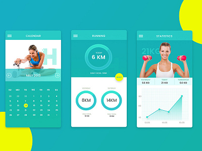 Ui Kit Fitness app fitness running ui uiux