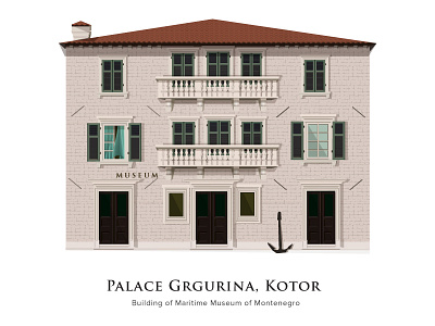 Palace Grgurina - Kotor buliding illustration