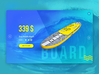 Paddle board product card product card surf ui ux water sports