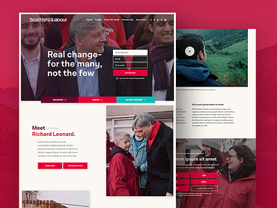 Scottish Labour Party Website community homepage landing page politics scotland ui ux web website