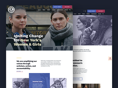 National Organization for Women – New York City (NOW-NYC) activist feminist home page homepage interactive design landing page nonprofit ui user experience uxdesigner web design website