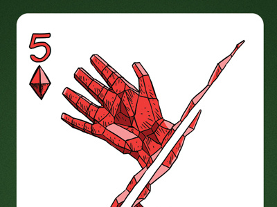 5 Of Diamonds / 5 Of Earth / Poker Card / Playing Card