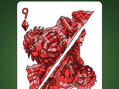 9 of Diamonds aka 9 of Earth 9 of diamonds 9 of earth deck of elements line linedetail magic card magic cards playing card playing cards poker card poker cards