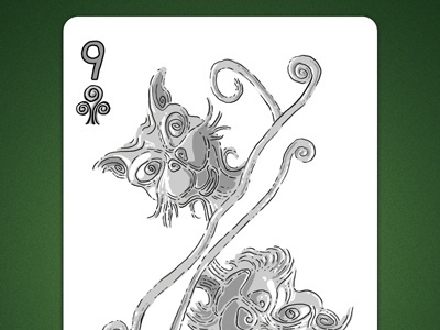 9 of Clubs aka 9 Of Air 9 of air 9 of clubs deck of elements line linedetail magic card magic cards playing card playing cards poker card poker cards