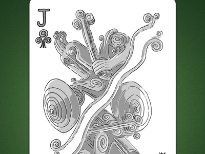 Jack of Clubs aka Jack of air deck of elements jack of air jack of clubs line linedetail magic card magic cards playing card playing cards poker card poker cards