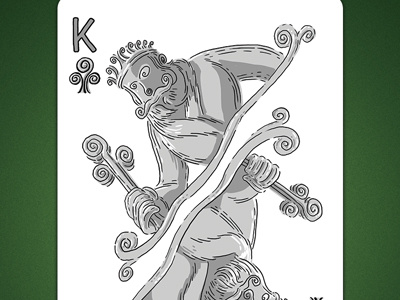 King of Clubs aka King Of Air deck of elements king of air king of clubs line linedetail magic card magic cards playing card playing cards poker card poker cards
