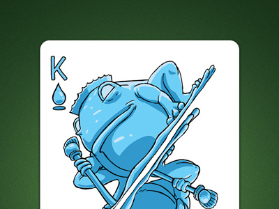 King of Spades aka King Of Water deck of elements king of spades king of water line linedetail magic card magic cards playing card playing cards poker card poker cards