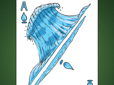 Ace of Spades aka Ace Of Water ace of spades ace of water deck of elements line linedetail magic card magic cards playing card playing cards poker card poker cards