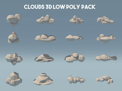 Clouds 3D Low Poly Pack 3d cloud clouds game assets gamedev low poly low poly lowpoly lowpolyart sky