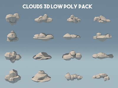 Clouds 3D Low Poly Pack 3d cloud clouds game assets gamedev low poly low poly lowpoly lowpolyart sky