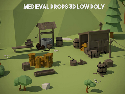 Free Medieval Props 3D Low Poly Models