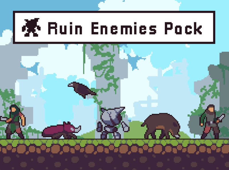 Pixel Art Ruin Enemy Sprite Sheets by 2D Game Assets on Dribbble