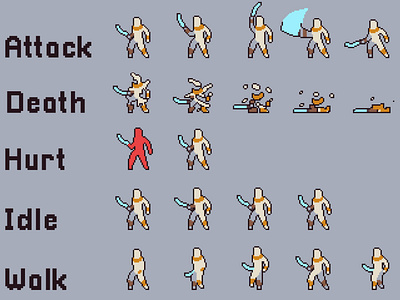 Free Enemy Sprite Sheets Pixel Art by 2D Game Assets on Dribbble