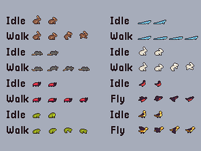 Pixel Art Animal Sprite Sheets By 2d Game Assets On Dribbble Pixel Art Animal Sprite Sheets By 2d Game Assets On Dribbble