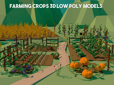 Free Farming Crops 3D Low Poly Pack 3d crops game assets gamedev low poly low poly lowpoly lowpolyart