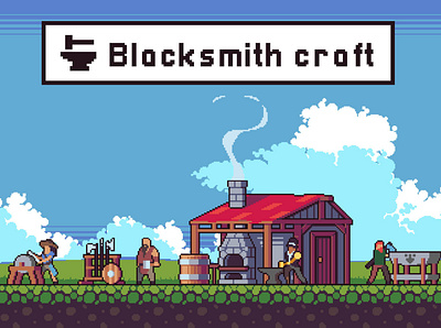 Blacksmith Craft Game Asset Pack 2d character game assets game design gamedev indie game pixel art platformer sprite