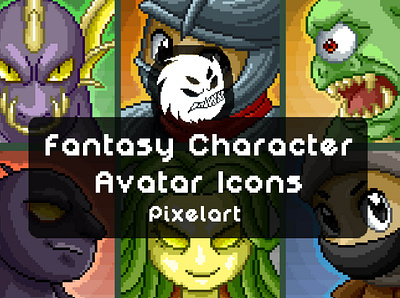 Free Fantasy Character Avatar Icons 2d avatar character fantasy game game assets indie game monsters