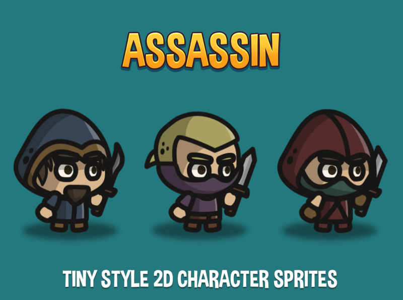 Assassin Tiny Style 2D Sprites by 2D Game Assets on Dribbble