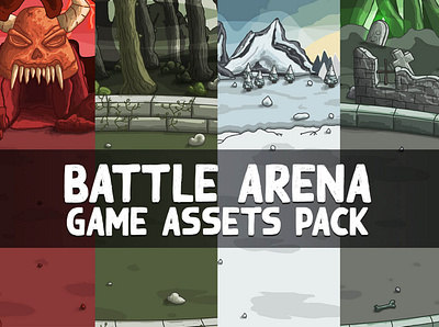 Battle Arena Assets Pack 2d arena backgrounds battle fantasy game game assets game design gamedev indie game