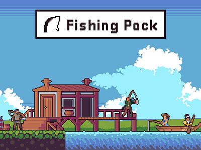 Free Fishing Pixel Art Pack 2d character game game assets game design gamedev indie game pixel art platformer sprite