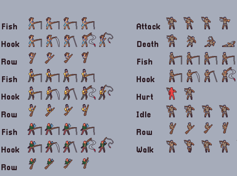 Free Fishing Pixel Art Pack by 2D Game Assets on Dribbble