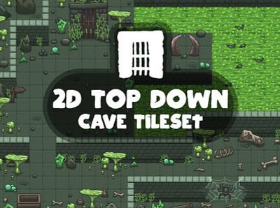 Top Down Cave Game Tileset 2d fantasy game assets game design gamedev indie game rpg tileset
