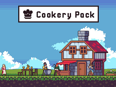 Cookery Game Assets Pixel Art 2d character game assets game design gamedev indie game pixel art platformer sprite