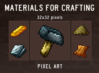 Materials for Crafting Icons 2d game assets gamedev icon icons iconset indie game rpg