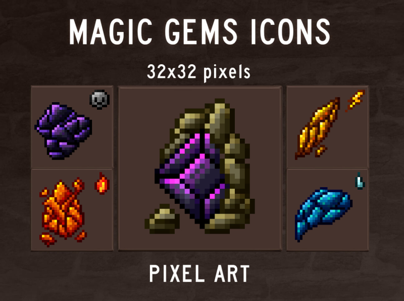 RPG Gems Icon Pack by 2D Game Assets on Dribbble