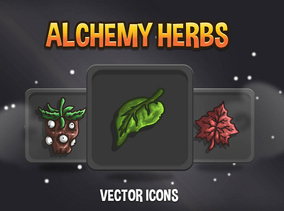 Free Alchemy Herbs Icons 2d fantasy game assets game design gamedev icons indie game rpg