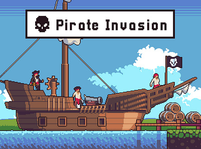 Pirate Invasion Game Assets 2d character game game assets gamedev indie game pirate pixel art pixelart platformer sprite