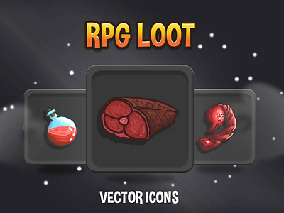 48 RPG Loot Vector Icons