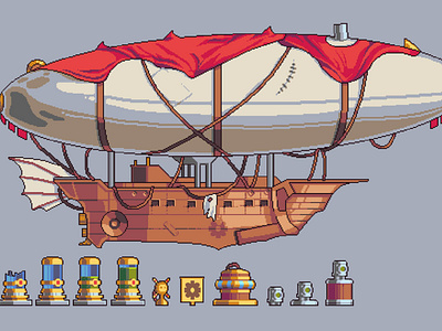 Steampunk Game Assets Pixel Art by 2D Game Assets on Dribbble