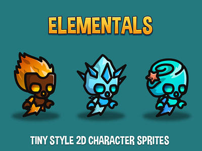 Elemental Tiny Style 2d Character Sprites By 2d Game Assets On Dribbble