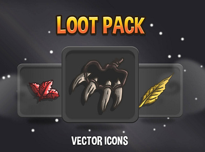 48 Loot Vector Icons Pack 2d game assets gamedev icons icons set iconset indie game loot rpg vector