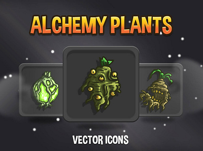 48 Free Alchemy Plants Game Icons 2d alchemy game assets gamedev icons icons set iconset indie game