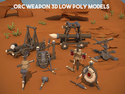 Orc Weapon 3D Low Poly Pack