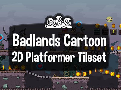 Badlands Cartoon 2D Tileset