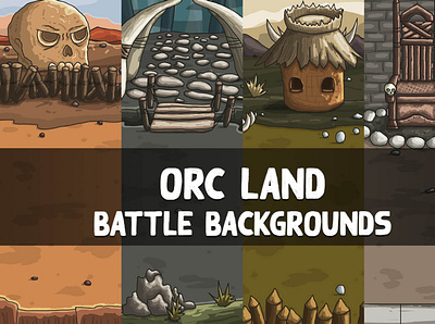 Orc Land 2D Battle Backgrounds 2d backgrounds battle fantasy game assets gamedev indie game indiegame rpg