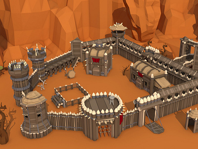 Orc Fortress 3D Low Poly Pack